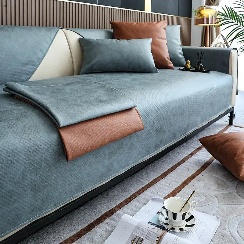 EIFLOY-PU Leather Couch Cover, Waterproof, Non-slip, 2, 3 Seater, Sofa Slipcover, Chair Furniture Protector, for Pets and Kids